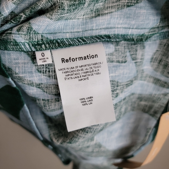 Reformation Martin Linen Dress in Mirage size 0 NWT - Picture 10 of 11